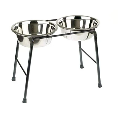 Afbeelding van Classic Pet Products VIT 36757 Dubbele feeder hoge standaard met 2 x 1600 ml roestvrijstalen schalen, 300 mm hoog