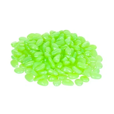 Afbeelding van Relaxdays siergrind tuin siersteentjes fluorescerend 200 stuks tuinstenen aquarium groen