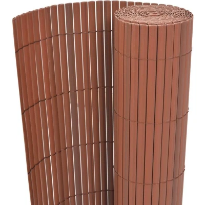 Afbeelding van Tuinafscheiding dubbelzijdig 90x300 cm PVC bruin