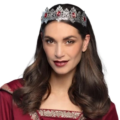 Afbeelding van Boland Metalen tiara Royal princess Één maat Volwassenen Vrouwen Prinsen en Prinsessen Middeleeuwen