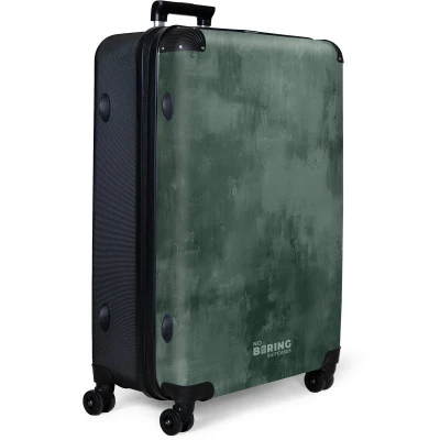 Afbeelding van NoBoringSuitcases.com® Koffer groot Reiskoffer lichtgewicht Groene betonlook Rolkoffer met 4 wielen Grote trolley XL 98 liter bagage