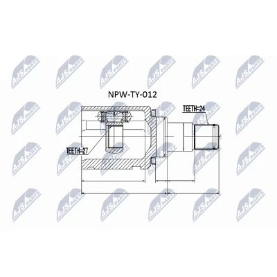 Afbeelding van Homokineet reparatie set, aandrijfas NTY NPW TY 012