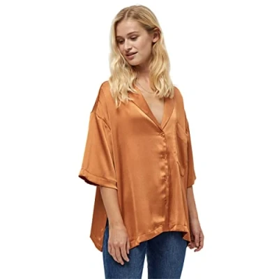 Afbeelding van Peppercorn Pcelotta Overhemdblouse, Dames, Maat: XS, Ermine brown