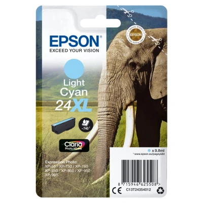 Afbeelding van Epson Elephant Singlepack Light Cyan 24XL Claria Photo HD Ink (C13T243