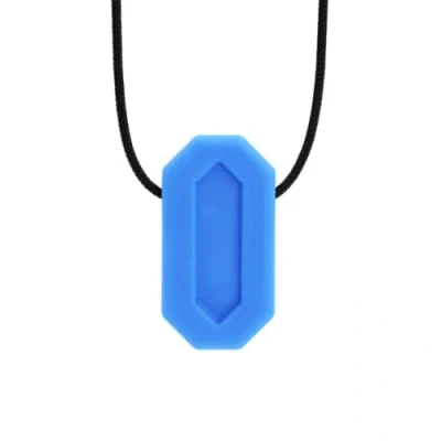 Afbeelding van ARK® Kauwketting in verschillende diktes en vormen met instelbare scheurlijn ATC onderhoudsinstructies Sensory halsketting, bijtblok, kauwen, tandjes, autisme (minibite, extra vast blauw)
