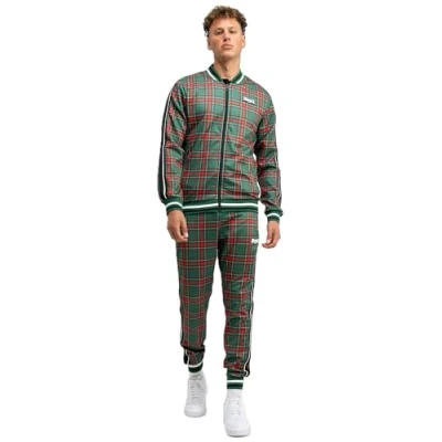 Afbeelding van Lonsdale Edgware Tracksuit voor heren, groen/rood/zwart/wit, M