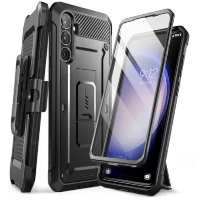 Afbeelding van Supcase 360 Backcase hoesje met screenprotector geschikt voor Samsung S23 FE Zwart