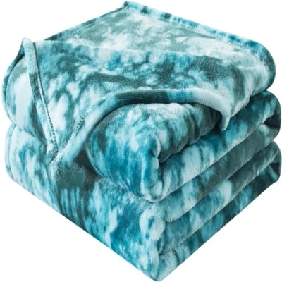 Afbeelding van Plaid Dikke Fleece Deken 150x200 cm Lake Blue Mixed Color Zacht en Warm Dubbele Beddeken Flanellen Sofa Throw Dubbelzijdig Omkeerbaar