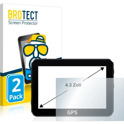 Afbeelding van BROTECT Screenprotector voor Navigatie en GPS met 4.3 inch Schermen [96.5 mm x 55.3 mm, 16:9] Folie Beschermfolie matte (2 Stuks)