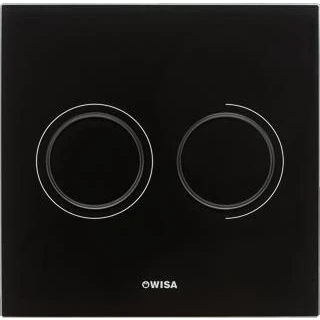 Afbeelding van WISA Luga bedieningsplaat glas pneumatisch met dualflush voor XS