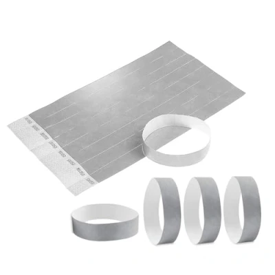 Afbeelding van Tyvek Armbanden, 100 stuks, 19 mm, papieren armbanden voor veiligheid en evenementen, scheurvast, licht waterdicht (grijs)