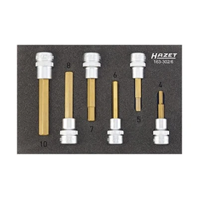 Afbeelding van Hazet 163 302/6 Dopsleutel bitinzetset 3/8 (10 mm) 6 delig