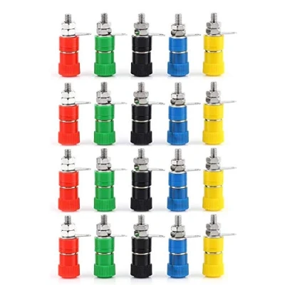 Afbeelding van Binding Post, Post Geïsoleerde Speaker Socket Connector Zwart Rood Groen Blauw Geel Vrouwelijke Jack voor 4MM Banaan Plug Connectors 20 stks