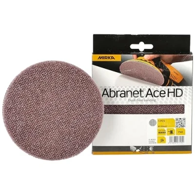 Afbeelding van Mirka Abranet Ace HD netschuurschijven Ø 150mm klittenband / korrel P40 5 stuks AH24100540 Voor excenterschuurmachines het schuren van harde oppervlakken, hout, plamuur, lak, metaal