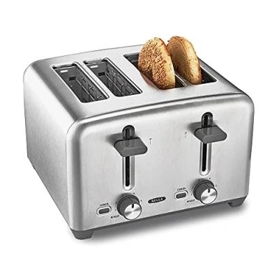 Afbeelding van BELLA Broodrooster voor 4 sneden met extra brede broodsleuven en uitneembaar kruimelvak, 6 bruiningsniveaus, automatische uitschakeling opwarmfunctie, brood, bagels wafels