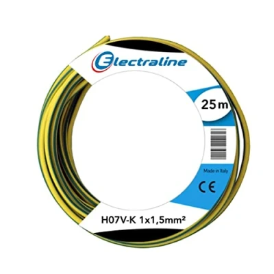 Afbeelding van Electraline 15102 , kabelrol, H07V K, 1 x 1,5 mm² lengte 25 m, Geel / Groen