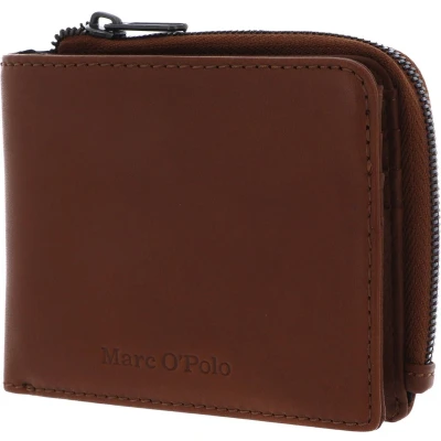 Afbeelding van Marc O&#039;Polo Leren Portemonnee Theo Combi Wallet Riding Roots Bruine
