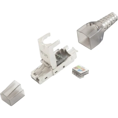 Afbeelding van BKL Electronic RJ45 Stekker, zonder gereedschap, STP, Cat 6A 10121201 recht Aantal polen 8P8C Zilver 1 stuk(s)
