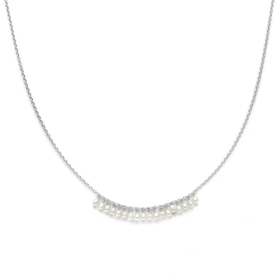 Afbeelding van zilver gerhodineerd collier parels 42 + 3 cm 1336928 horloge Zilverkleur 45