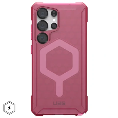Afbeelding van Samsung Galaxy S25 Ultra MagSafe Hoesje Siliconen en TPU (zacht) UAG Softcase/Backcover Donkerrood Telefoonhoesje Shockproof/Valbescherming