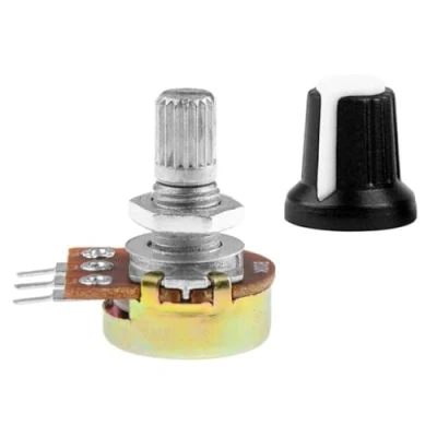 Afbeelding van OcioDual diafragma knop wit + potentiometer B10K liniaal 10k voor Raspberry 16mm