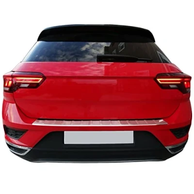 Afbeelding van Bumperbescherming roestvrij staal, chroom, compatibel met VW T ROC (A11) vanaf 2017, afschuining, premium kwaliteit van RECAMBO
