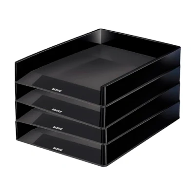 Afbeelding van Leitz Dual Black brievenbakje zwart 4 stuks