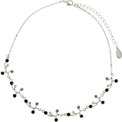 Afbeelding van Behave Korte zilver kleurige ketting met paarse steentjes