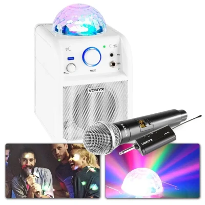 Afbeelding van Vonyx SBS50W accu Bluetooth karaoke set met draadloze microfoon en