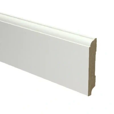 Afbeelding van PVC MDF Eigentijdse plint 90x15 Wit voorgelakt RAL 9010 Vloer Lab21