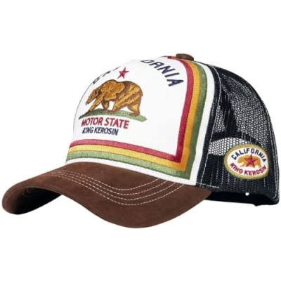 Afbeelding van King Kerosin Cal Bear Cap bruin zwart Katoen Street wear