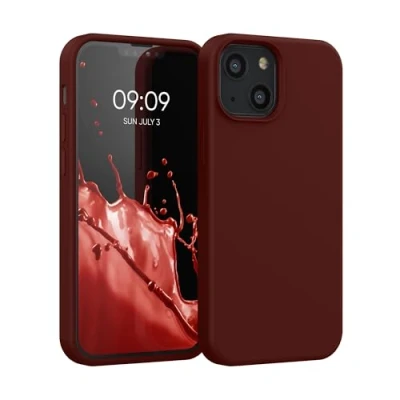 Afbeelding van kwmobile telefoonhoesje geschikt voor Apple iPhone 13 mini Hoesje met siliconen coating Smartphone case in wijnrood