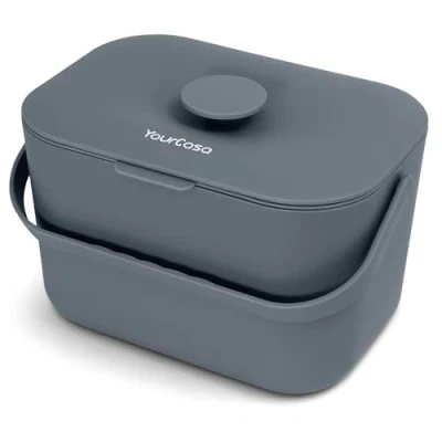 Afbeelding van YourCasa® Biologische afvalemmer keuken, 5 liter, compostemmer voor dagelijks biologisch afval, vaatwasmachinebestendig, geurdicht, met zeef en ergonomische handgreep, bio vuilnisemmer, kleine