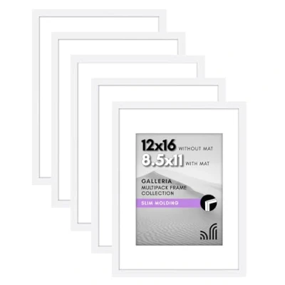 Afbeelding van Americanflat 12x16 fotolijst in wit Displays 8.5x11 met Mat en Zonder Set van 5 Frames Zaagtand Hangende Hardware Voor Horizontale Verticale Display