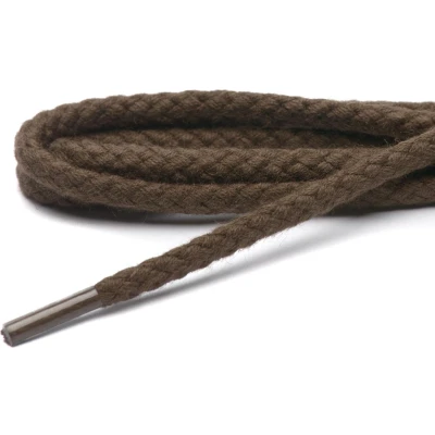Afbeelding van Cordial schoenveters donkerbruin grof rond geweven veterlengte 120 cm 6 8 gaatjes