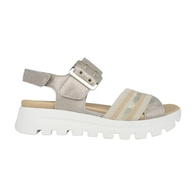 Afbeelding van Waldläufer NELE Sandalen met sleehak, Dames, Maat: 37, Eclis stein Leer