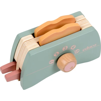 Afbeelding van Educo Broodrooster speelgoed keuken accessoires 21x10x13cm keukengerei Houten Incl. Temperatuur knop Vanaf 3 jaar
