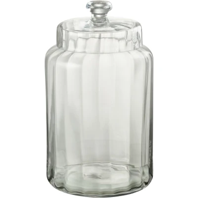 Afbeelding van J Line Voorraadpot Elia Glas Transparant Large