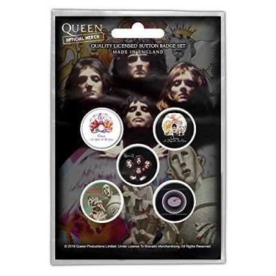 Afbeelding van Queen Early Albums Badge/button Set van 5 Multicolours