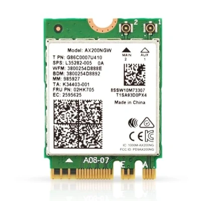 Afbeelding van AX200 Upgrade to Wi Fi 6 Wireless AX 2.4 Gbps Bluetooth 5.2 Support M.2 PCIe Dual Band 802.11ax No vPro AX200NGW (AX200)
