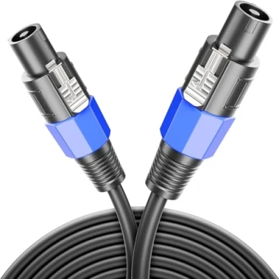 Afbeelding van deleyCON 1m PA Luidsprekerkabel Studiokwaliteit Gemaakt van Zuiver OFC Koper Kabel voor Luidsprekers 2 Polig 2x 2,5mm² (AWG 13) 8,3mm Metalen Vergrendeling