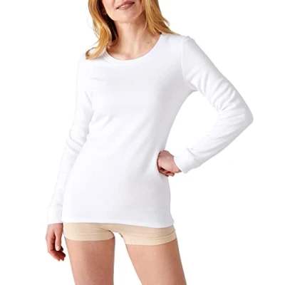 Afbeelding van Damart Thermolactyl T shirt met lange mouwen, opgeruwd fleece, Wit, XXL