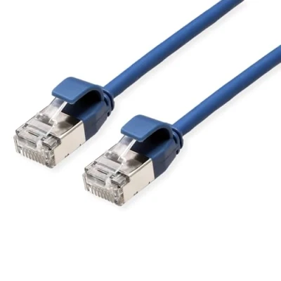 Afbeelding van ROLINE F/UTP DataCenter Patchkabel Cat.6A (Class EA), LSOH, extra dun, blauw, 0,3 m