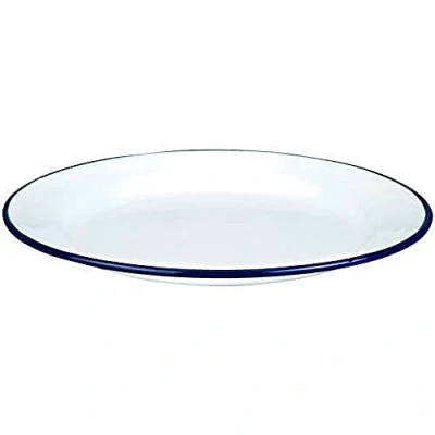 Afbeelding van IBILI Plato Llano ESMALTADO 22 cm, roestvrij staal, wit/blauw