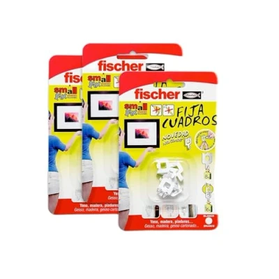 Afbeelding van fischer Verpakking met witte afbeeldingen voor het ophangen van foto&#039;s zonder gaten, 24 stuks, 3 x 8 stuks