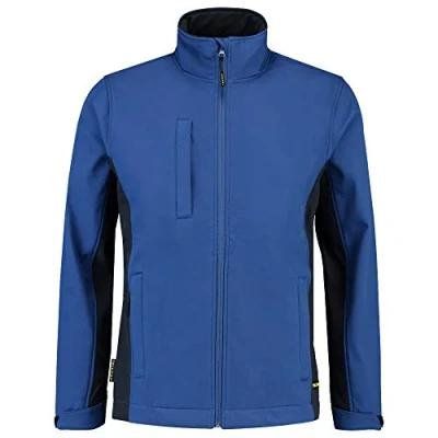 Afbeelding van Tricorp Softshell Jack Bi Color Blauw/Marine Maat 3XL