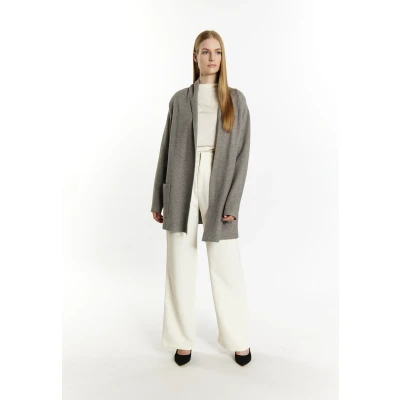 Afbeelding van DREIMASTER Klassik Dames Cardigan XS/S / Grijs Melange 50% Viscose 28% Polyester 22% Nylon