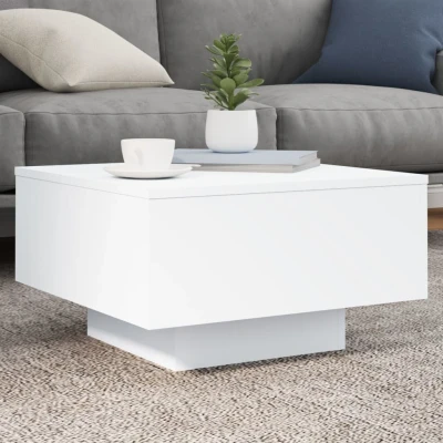Afbeelding van Salontafel met LED verlichting 55x55x31 cm wit