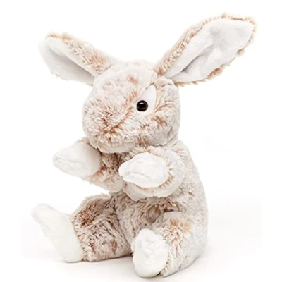 Afbeelding van Uni Toys Haas met slappe oren, groot lichtbruin gemêleerd superzacht 22 cm (hoogte) pluche konijn dier, knuffeldier