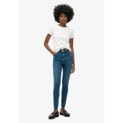 Afbeelding van Superdry Vrouwen Skinny Jeans met Hoge Taille van Biologisch Katoen Donkerblauw Grootte: 29/32